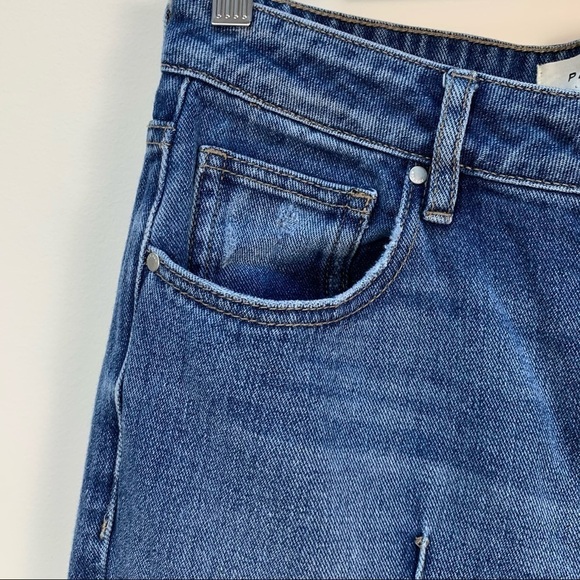 Pac Sun Jeans Womens 29 Blue Pintuck Seam High Rise Mom - Picture 4 of 13